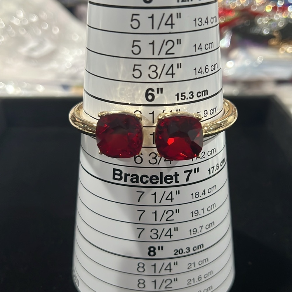 1312. Cara New York Elegant Gold and Red Stone Bracelet